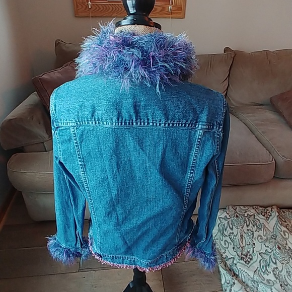 Faux fur jean jacket M - Picture 5 of 8